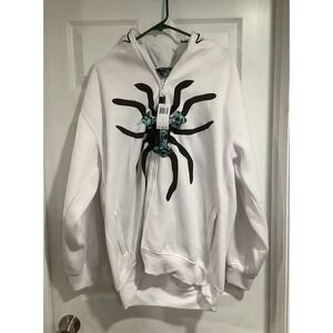 Vntg Size L  Spidey Mask Hoodie Spider Web design full zipper NWT Ablanche